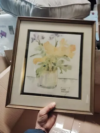 Acuarela Flores en Jarrón