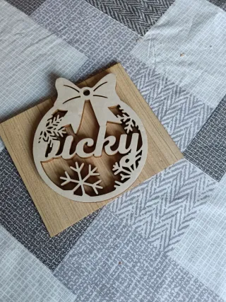 Bola Navidad Personalizada Madera