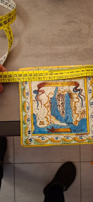 Piastrella Palermo Antica Mappa Ceramica