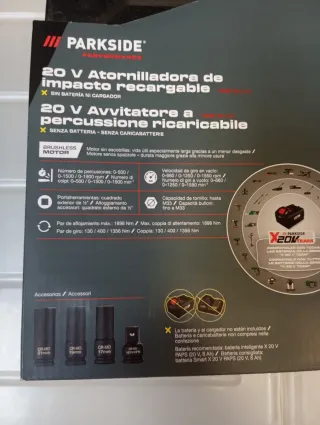 Parkside 20V Atornillador de Impacto coche nueva