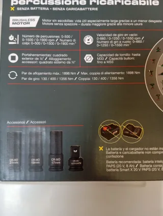 Llave de impacto Parkside Performance completa