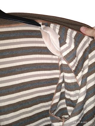 REGALO Blusa de rayas marrón y blanco