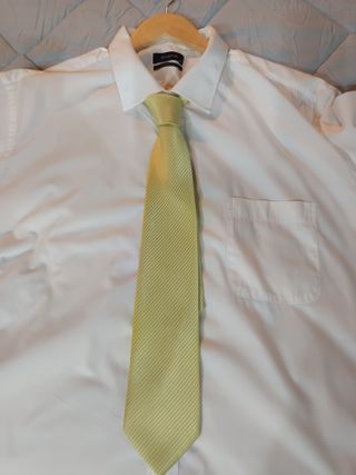 Lote 4 corbatas lisas naranja morado amarillo oro