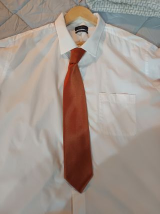 Lote 4 corbatas lisas naranja morado amarillo oro