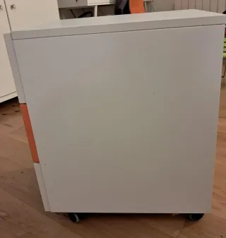 Cajonera escritorio 3 cajones naranja/blanco