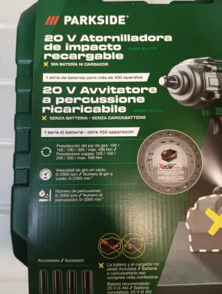 Parkside 20V Atornilladora de Impacto nueva
