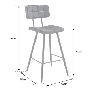 PACK 2 TABURETES BAR POLIPIEL NEGRO