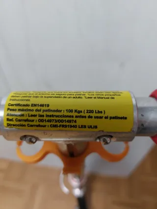 Patinete 2 Ruedas Rojo y Negro