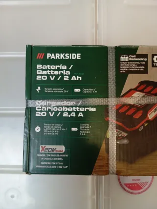 Parkside Batería 20V 2Ah y Cargador 2.4A nuevo