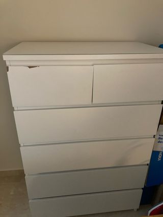 Cómoda MALM 6 cajones Ikea Blanca