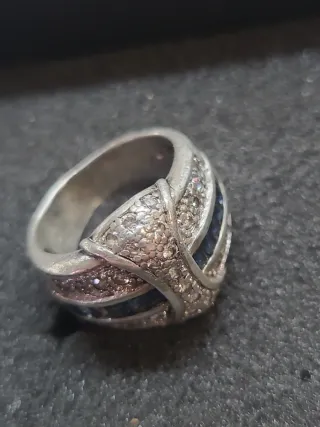 Anillo Plata 925 Zafiros y Circonitas