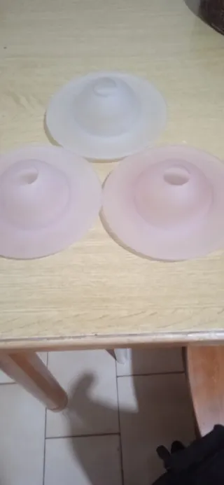 Set 3 paralumi vetro rosa e bianco