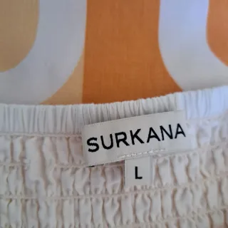 Vestido Surkana blanco y naranja talla L