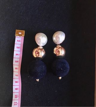 Pendientes Mango Perla y Terciopelo