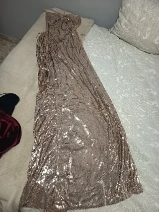 Vestido de fiesta negro ,terciopelo lentejuelas