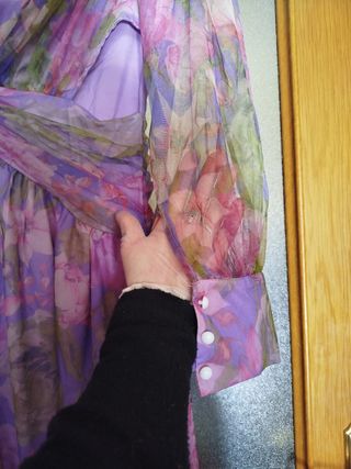 Vestido fiesta floral morado talla M