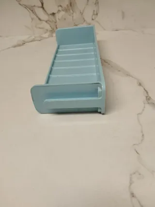 Toallero baño azul y cromado