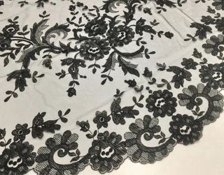 Mantilla Fallera Media Luna Negra Nueva