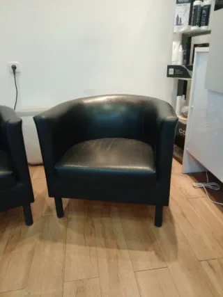 2 Butacas Negras Ikea Piel Sintética