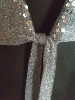 Bolero fiesta hilo plateado con lentejuelas