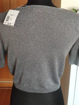 Bolero fiesta hilo plateado con lentejuelas