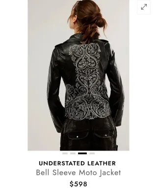 Chaqueta cuero Free People bordada