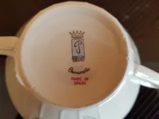 Pontesa 5 Tazas y Platos Vintage Cerámica