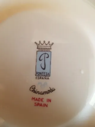 Pontesa 5 Tazas y Platos Vintage Cerámica