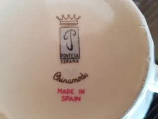 Pontesa 5 Tazas y Platos Vintage Cerámica