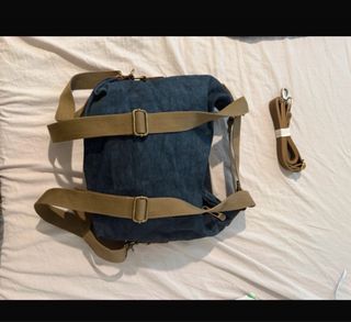 Zaino in Denim Blu e Marrone