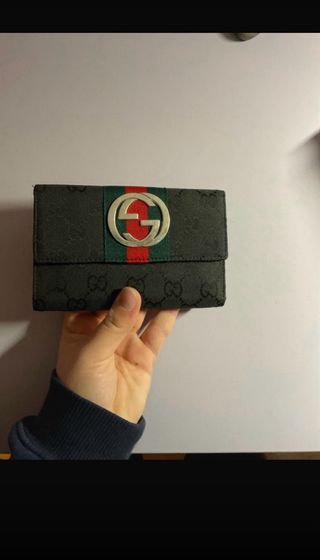 Portafoglio Gucci con strisce verdi e rosse