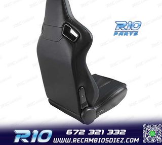 ASIENTO DEPORTIVO SEMI BAQUET ESTILO RS CUERO NEGRO
