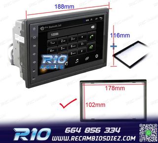 RADIO 9" GPS ANDROID 13 2DIN TÁCTIL BLUETOOTH USB SD