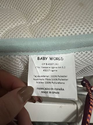 Cuna colecho blanca+colchón+ protectores