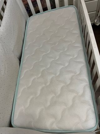 Cuna colecho blanca+colchón+ protectores