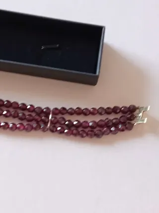 Bracciale 3 fili oro e granati antichi