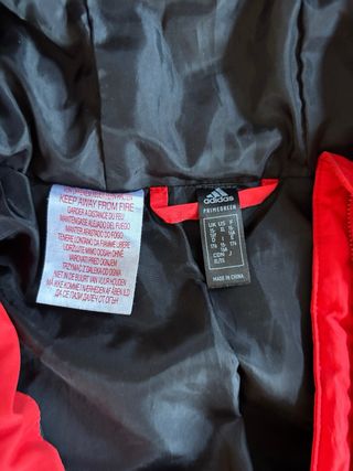 Abrigo Adidas Niño Rojo y Negro