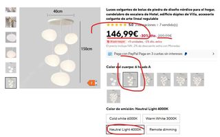 Lámpara Colgante Diseño Bolas Piedra