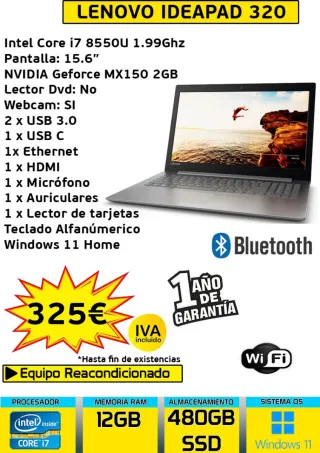 Lenovo Ideapad 320 Intel Core i7 12GB RAM