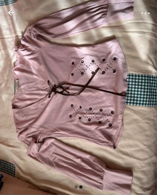 Camiseta marcaSandro manga larga adornos metálicos