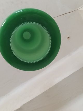 Lámpara Techo Vintage Opalina Verde Años 70/80