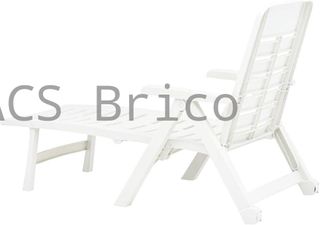 Tumbona Plegable Smeraldo con Ruedas Blanca