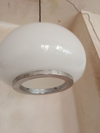 Lámpara Techo Vintage Gota Agua Opalina Blanca