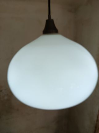 Lámpara Techo Vintage Gota Agua Opalina Blanca