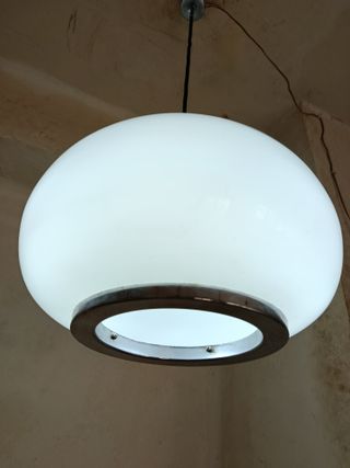 Lámpara Techo Vintage Gota Agua Opalina Blanca