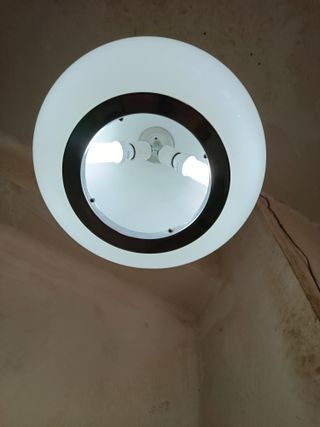 Lámpara Techo Vintage Gota Agua Opalina Blanca