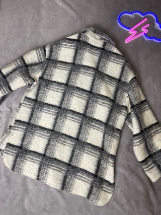 Giacca camicia quadri bianco e nero