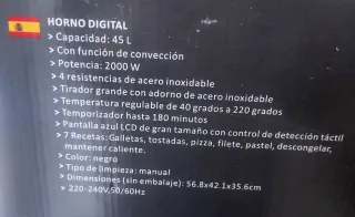 Horno sobremesa digital 45L