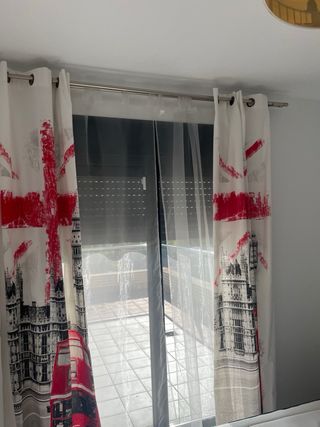 Lámpara y cortinas Londres, incluye barra doble