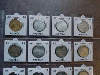 Lote 14 monete 5 euro Austria in argento
